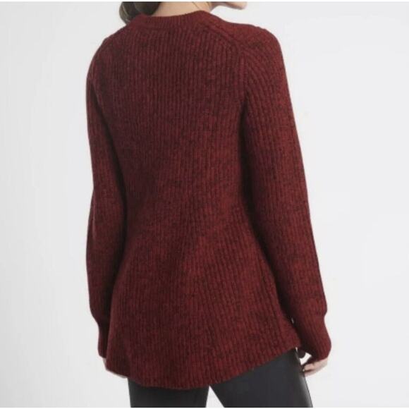 Athleta Womens Sierra Crew Neck Marled Sweater Wool Blend Red Size XS - Picture 9 of 9